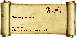 Nérey Anna névjegykártya